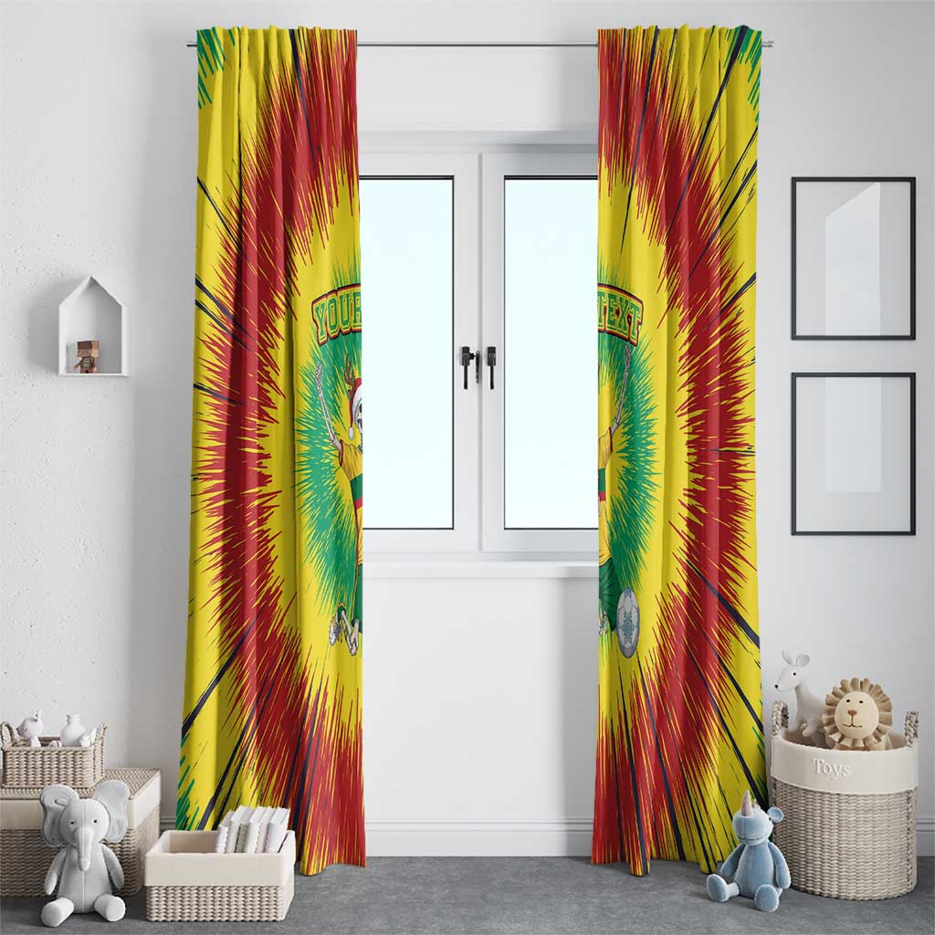 Personalized Lithuania Christmas Tie Dye Window Curtain Skeleton Soccer Goal Celebration Santa Hat - Wonder Print Shop