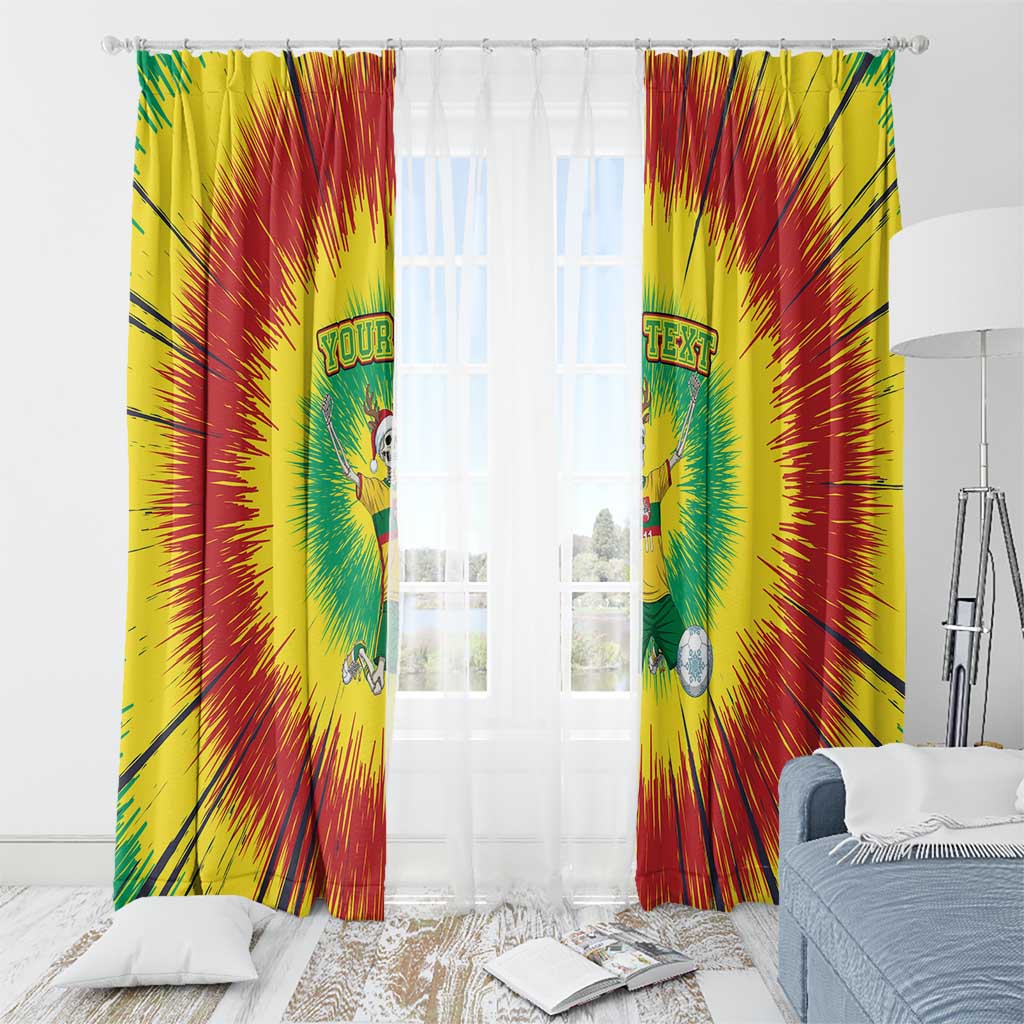 Personalized Lithuania Christmas Tie Dye Window Curtain Skeleton Soccer Goal Celebration Santa Hat - Wonder Print Shop