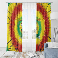 Personalized Lithuania Christmas Tie Dye Window Curtain Skeleton Soccer Goal Celebration Santa Hat - Wonder Print Shop