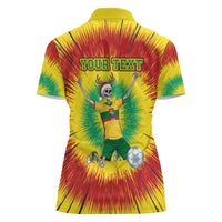 Personalized Lithuania Christmas Tie Dye Women Polo Shirt Skeleton Soccer Goal Celebration Santa Hat - Wonder Print Shop