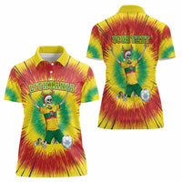 Personalized Lithuania Christmas Tie Dye Women Polo Shirt Skeleton Soccer Goal Celebration Santa Hat - Wonder Print Shop