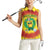 Personalized Lithuania Christmas Tie Dye Women Sleeveless Polo Shirt Skeleton Soccer Goal Celebration Santa Hat - Wonder Print Shop