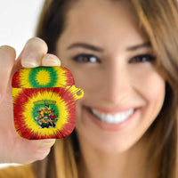 Personalized Lithuania Christmas AirPods Case Skeleton Rugby Tie Dye Vintage - Wonder Print Shop