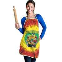 Personalized Lithuania Christmas Apron Skeleton Rugby Tie Dye Vintage - Wonder Print Shop