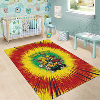 Personalized Lithuania Christmas Area Rug Skeleton Rugby Tie Dye Vintage - Wonder Print Shop