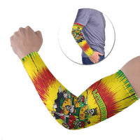 Personalized Lithuania Christmas Arm Sleeves Skeleton Rugby Tie Dye Vintage - Wonder Print Shop