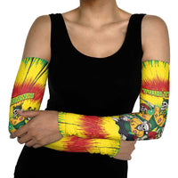 Personalized Lithuania Christmas Arm Sleeves Skeleton Rugby Tie Dye Vintage - Wonder Print Shop