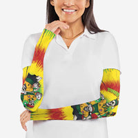 Personalized Lithuania Christmas Arm Sleeves Skeleton Rugby Tie Dye Vintage - Wonder Print Shop