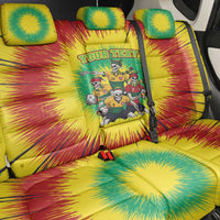 Personalized Lithuania Christmas Back Car Seat Cover Skeleton Rugby Tie Dye Vintage - Wonder Print Shop