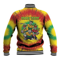Personalized Lithuania Christmas Baseball Jacket Skeleton Rugby Tie Dye Vintage - Wonder Print Shop