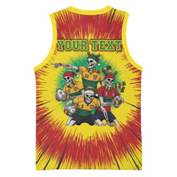 Personalized Lithuania Christmas Basketball Jersey Skeleton Rugby Tie Dye Vintage - Wonder Print Shop