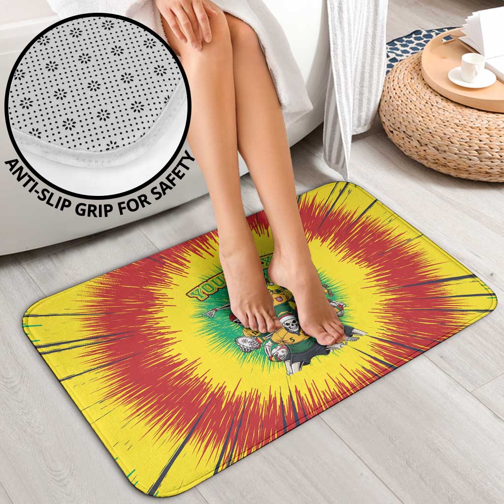 Personalized Lithuania Christmas Bathroom Set Skeleton Rugby Tie Dye Vintage - Wonder Print Shop