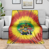 Personalized Lithuania Christmas Blanket Skeleton Rugby Tie Dye Vintage - Wonder Print Shop