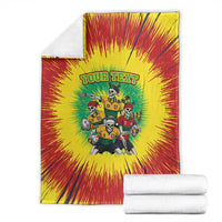 Personalized Lithuania Christmas Blanket Skeleton Rugby Tie Dye Vintage - Wonder Print Shop