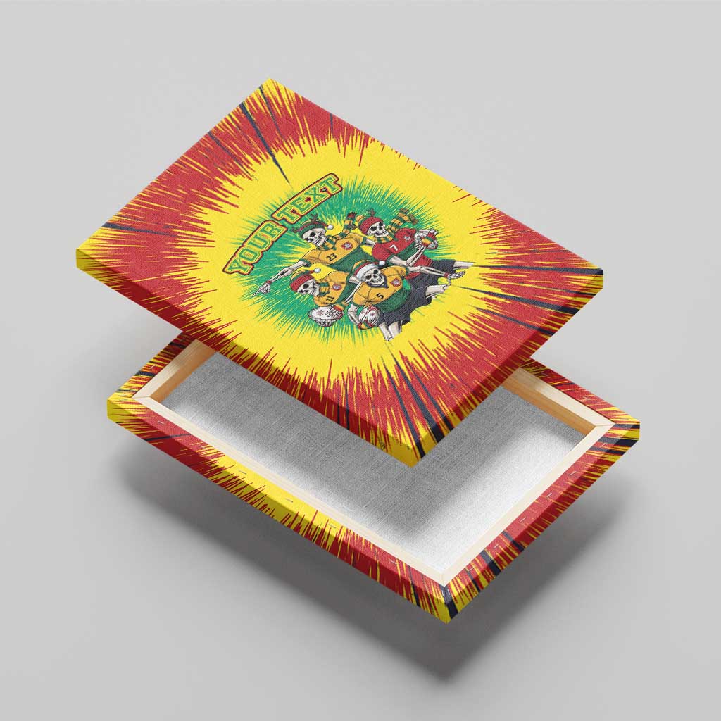 Personalized Lithuania Christmas Canvas Wall Art Skeleton Rugby Tie Dye Vintage - Wonder Print Shop