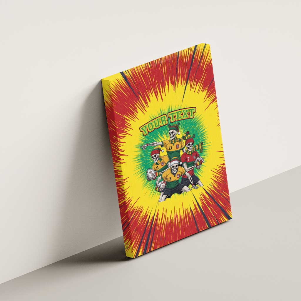 Personalized Lithuania Christmas Canvas Wall Art Skeleton Rugby Tie Dye Vintage - Wonder Print Shop