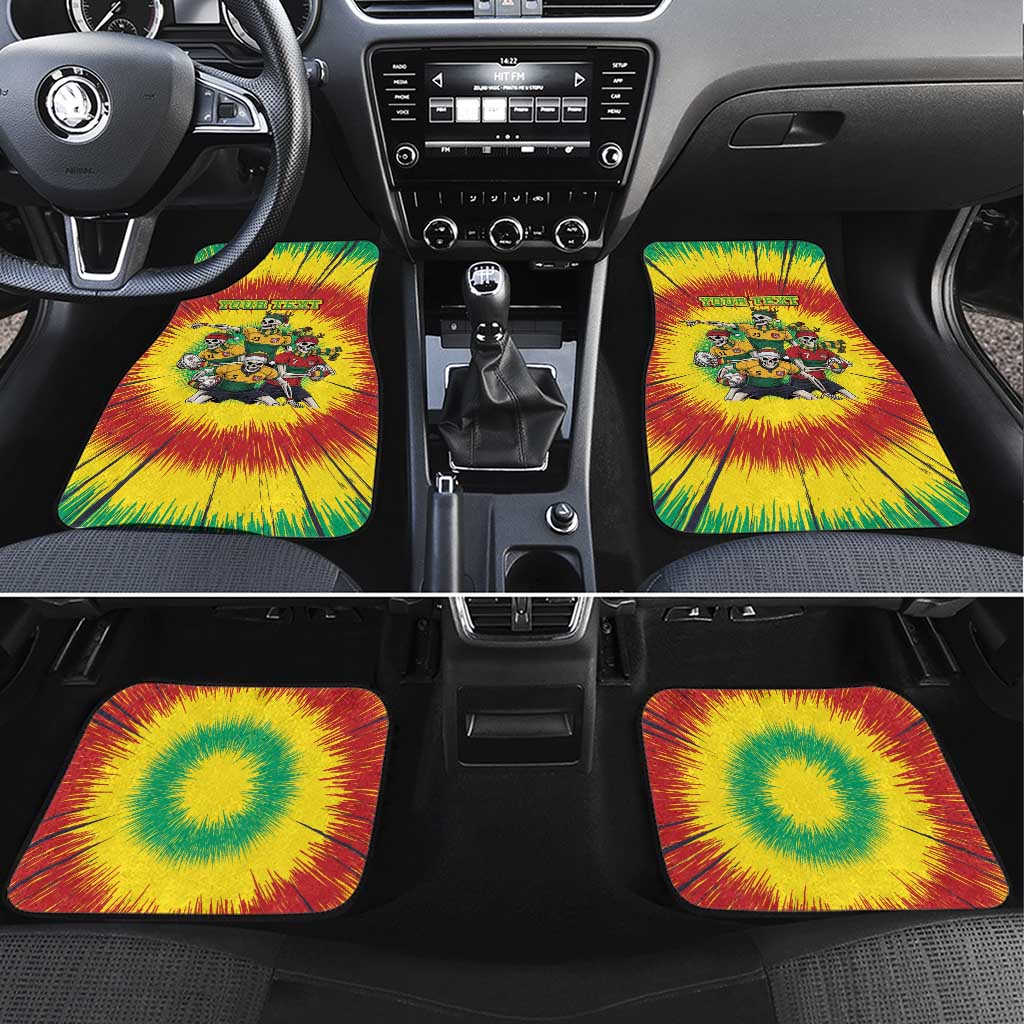 Personalized Lithuania Christmas Car Mats Skeleton Rugby Tie Dye Vintage - Wonder Print Shop