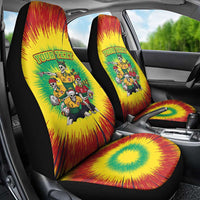 Personalized Lithuania Christmas Car Seat Cover Skeleton Rugby Tie Dye Vintage - Wonder Print Shop