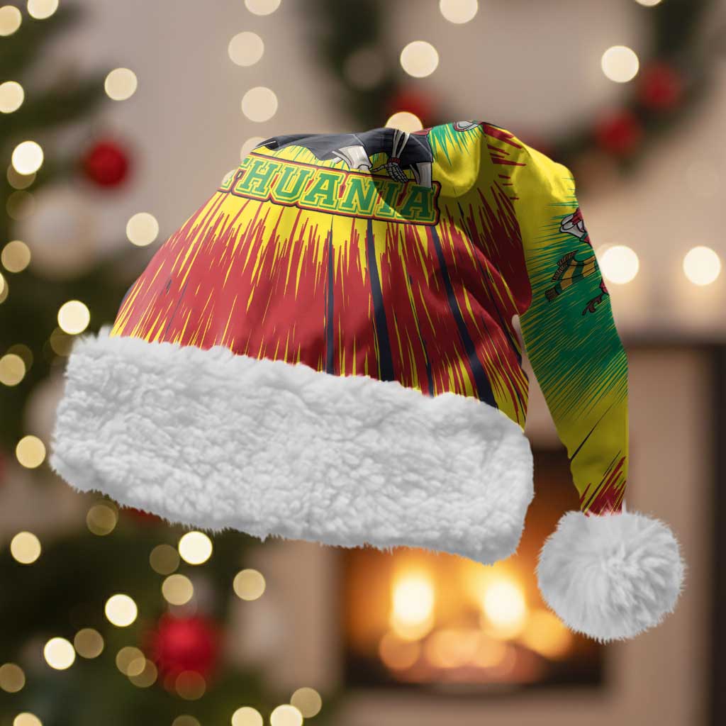 Personalized Lithuania Christmas Santa Hat Skeleton Rugby Tie Dye Vintage - Wonder Print Shop