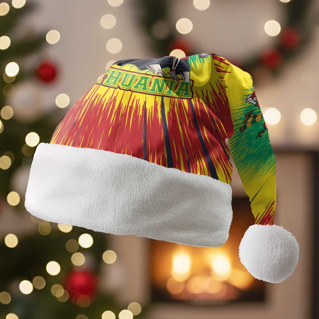 Personalized Lithuania Christmas Santa Hat Skeleton Rugby Tie Dye Vintage - Wonder Print Shop