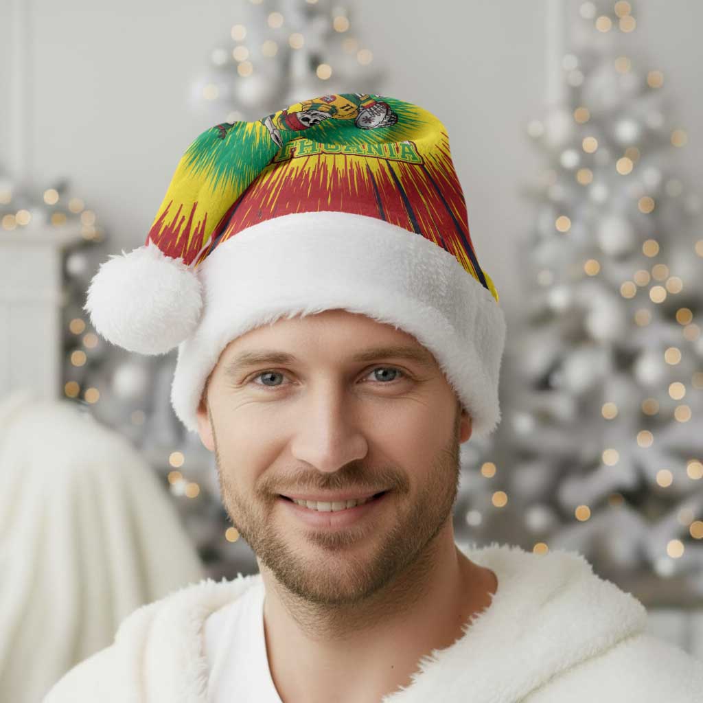Personalized Lithuania Christmas Santa Hat Skeleton Rugby Tie Dye Vintage - Wonder Print Shop