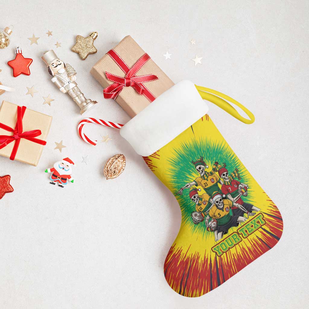 Personalized Lithuania Christmas Stocking Skeleton Rugby Tie Dye Vintage - Wonder Print Shop