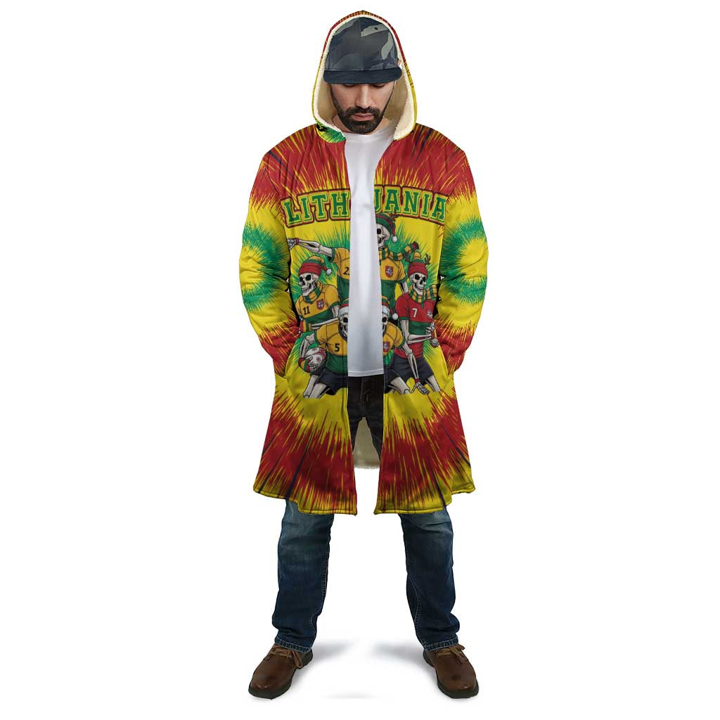 Personalized Lithuania Christmas Cloak Skeleton Rugby Tie Dye Vintage - Wonder Print Shop