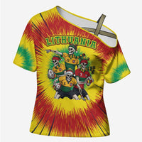 Personalized Lithuania Christmas Cross Shoulder Shirt Skeleton Rugby Tie Dye Vintage - Wonder Print Shop