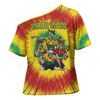 Personalized Lithuania Christmas Cross Shoulder Shirt Skeleton Rugby Tie Dye Vintage - Wonder Print Shop