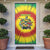 Personalized Lithuania Christmas Door Cover Skeleton Rugby Tie Dye Vintage - Wonder Print Shop