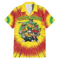 Personalized Lithuania Christmas Family Matching Mermaid Dress and Hawaiian Shirt Skeleton Rugby Tie Dye Vintage - Wonder Print Shop