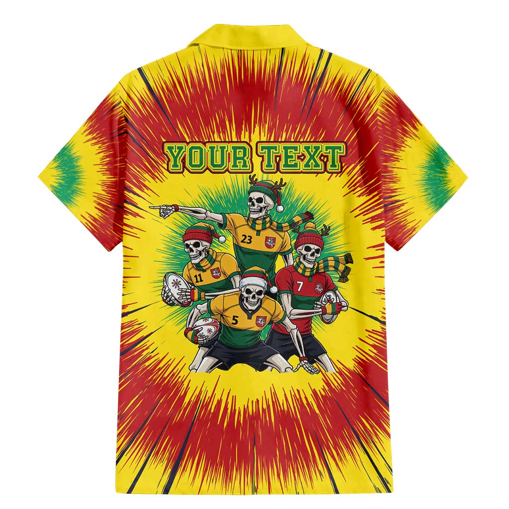 Personalized Lithuania Christmas Family Matching Mermaid Dress and Hawaiian Shirt Skeleton Rugby Tie Dye Vintage - Wonder Print Shop