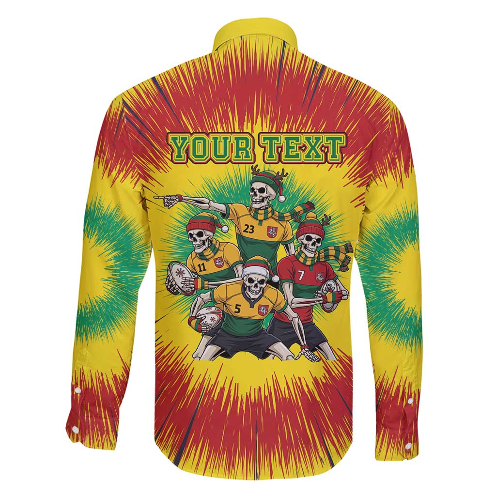 Personalized Lithuania Christmas Family Matching Mermaid Dress and Hawaiian Shirt Skeleton Rugby Tie Dye Vintage - Wonder Print Shop