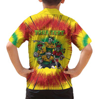 Personalized Lithuania Christmas Family Matching Off Shoulder Short Dress and Hawaiian Shirt Skeleton Rugby Tie Dye Vintage - Wonder Print Shop