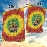 Personalized Lithuania Christmas Garden Flag Skeleton Rugby Tie Dye Vintage - Wonder Print Shop