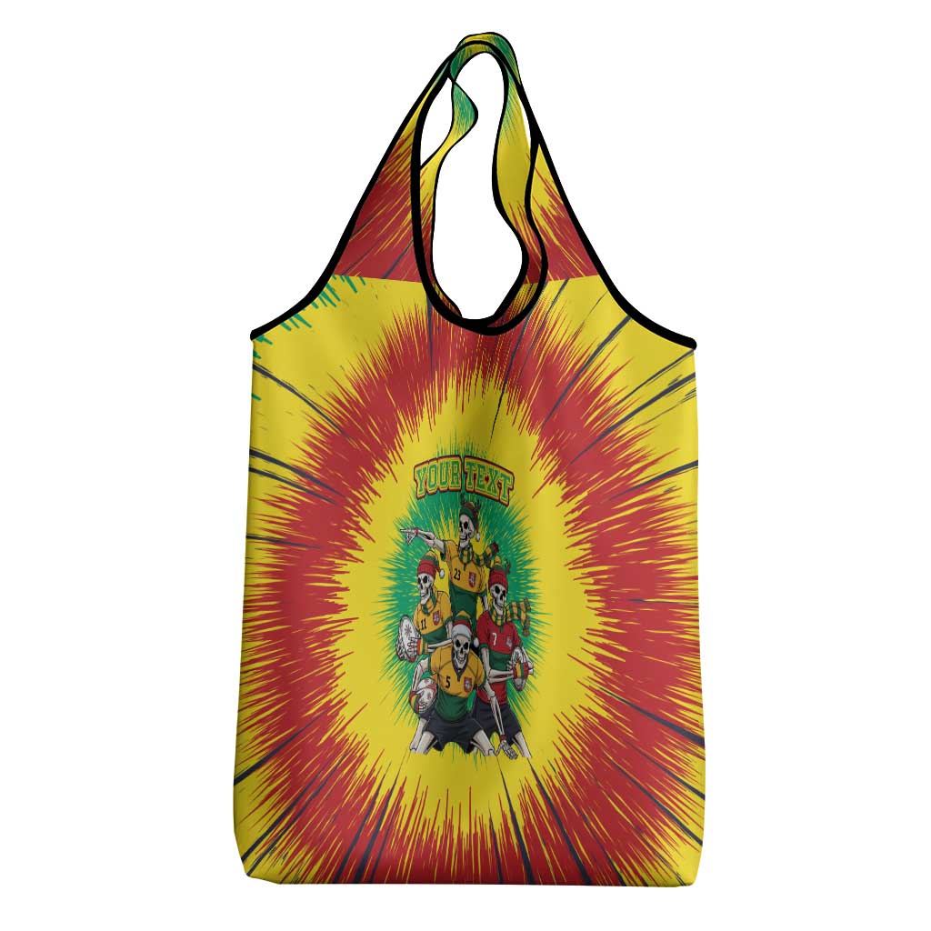 Personalized Lithuania Christmas Grocery Bag Skeleton Rugby Tie Dye Vintage - Wonder Print Shop