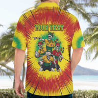 Personalized Lithuania Christmas Hawaiian Shirt Skeleton Rugby Tie Dye Vintage - Wonder Print Shop