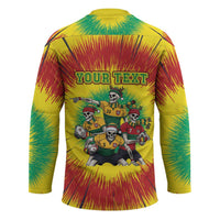 Personalized Lithuania Christmas Hockey Jersey Skeleton Rugby Tie Dye Vintage - Wonder Print Shop