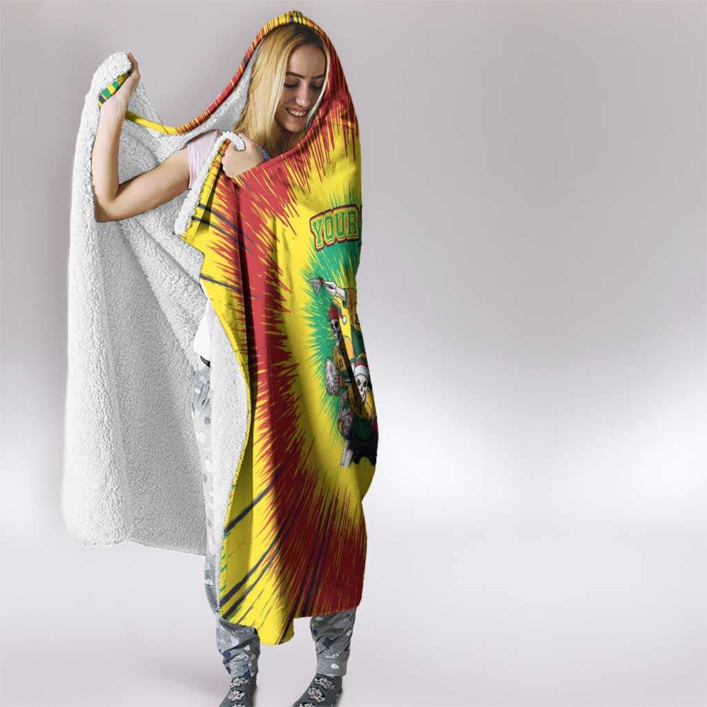 Personalized Lithuania Christmas Hooded Blanket Skeleton Rugby Tie Dye Vintage - Wonder Print Shop