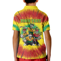 Personalized Lithuania Christmas Kid Polo Shirt Skeleton Rugby Tie Dye Vintage - Wonder Print Shop