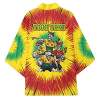 Personalized Lithuania Christmas Kimono Skeleton Rugby Tie Dye Vintage - Wonder Print Shop