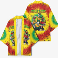 Personalized Lithuania Christmas Kimono Skeleton Rugby Tie Dye Vintage - Wonder Print Shop
