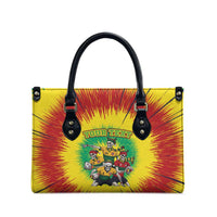 Personalized Lithuania Christmas Leather Bag Skeleton Rugby Tie Dye Vintage - Wonder Print Shop