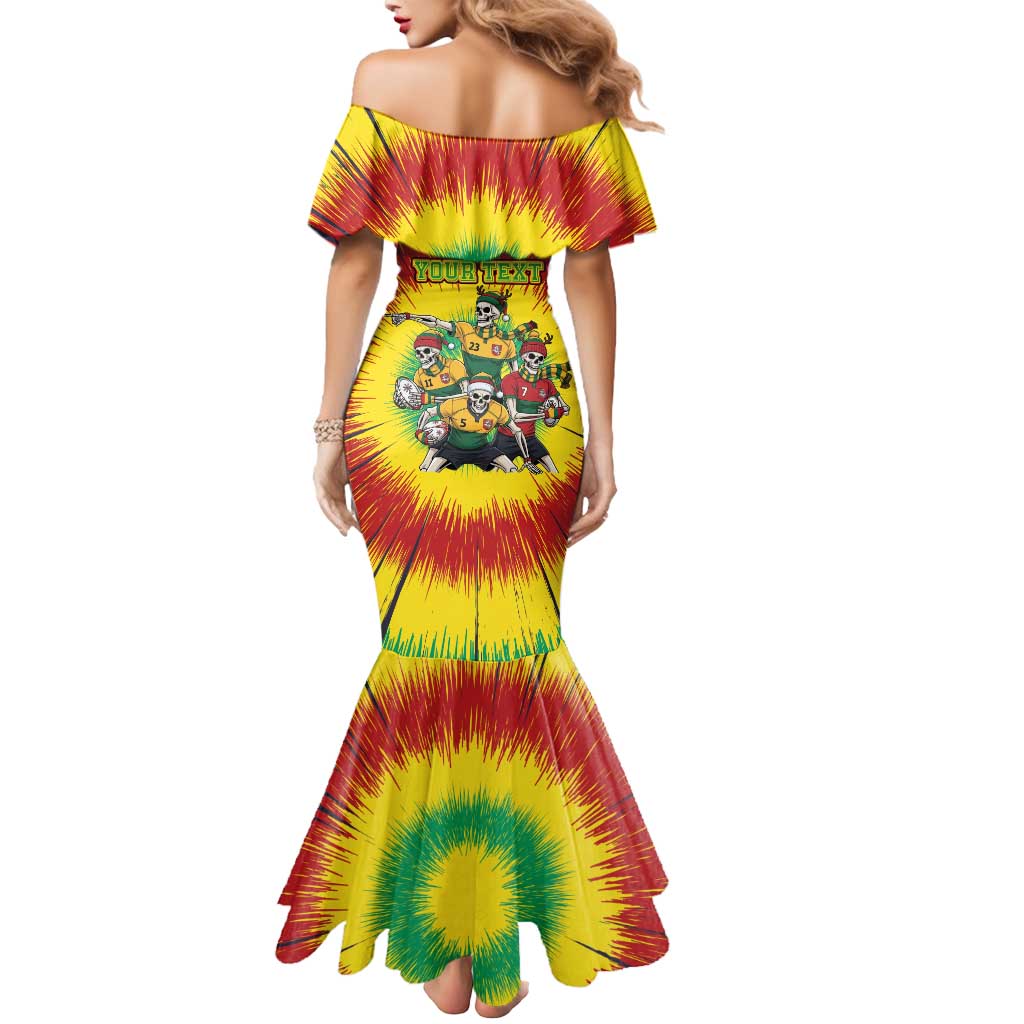 Personalized Lithuania Christmas Mermaid Dress Skeleton Rugby Tie Dye Vintage - Wonder Print Shop