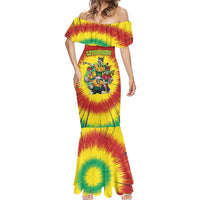 Personalized Lithuania Christmas Mermaid Dress Skeleton Rugby Tie Dye Vintage - Wonder Print Shop