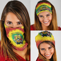 Personalized Lithuania Christmas Neck Gaiter Skeleton Rugby Tie Dye Vintage - Wonder Print Shop
