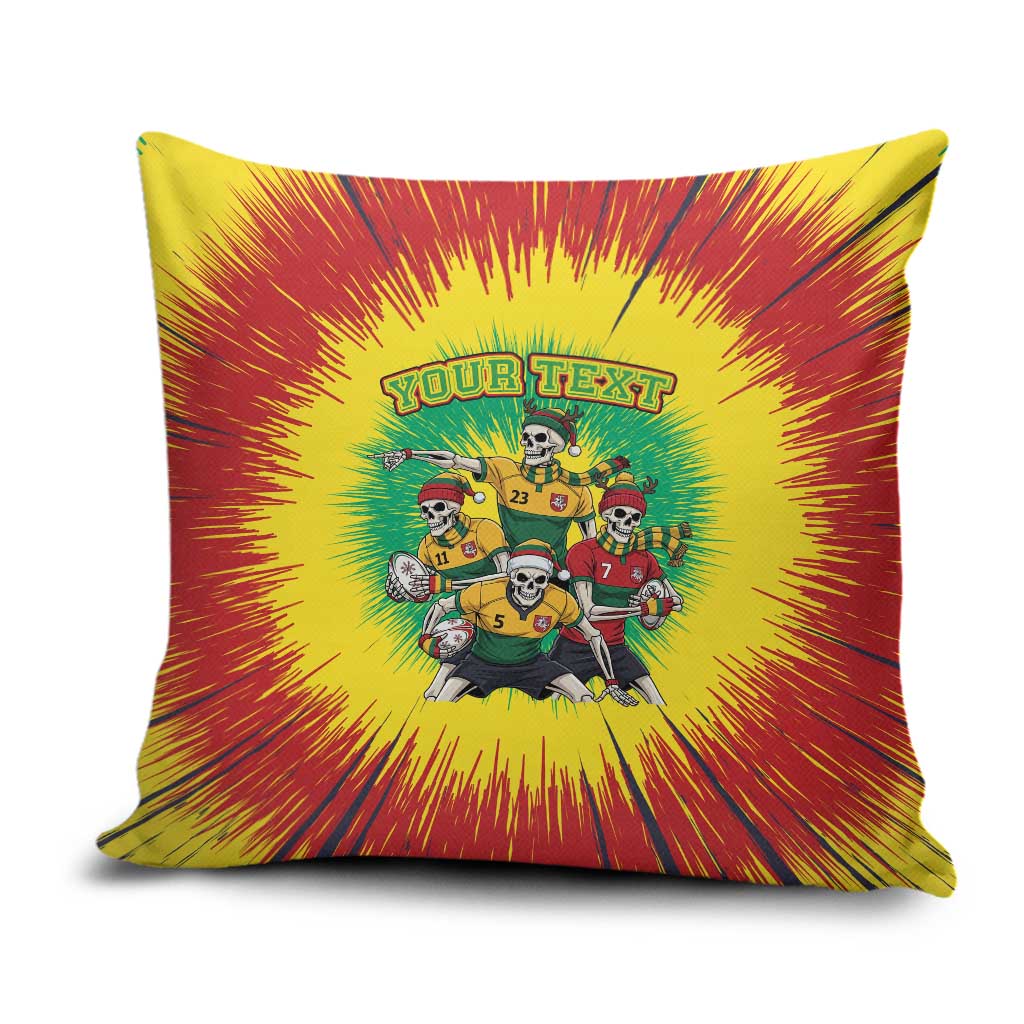 Personalized Lithuania Christmas Pillow Cover Skeleton Rugby Tie Dye Vintage - Wonder Print Shop