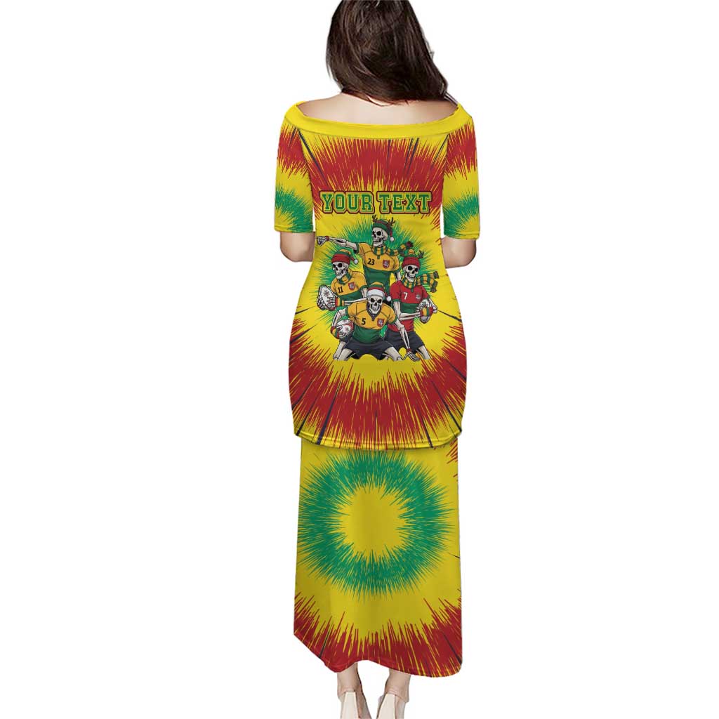 Personalized Lithuania Christmas Puletasi Skeleton Rugby Tie Dye Vintage - Wonder Print Shop