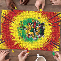 Personalized Lithuania Christmas Puzzle Skeleton Rugby Tie Dye Vintage - Wonder Print Shop