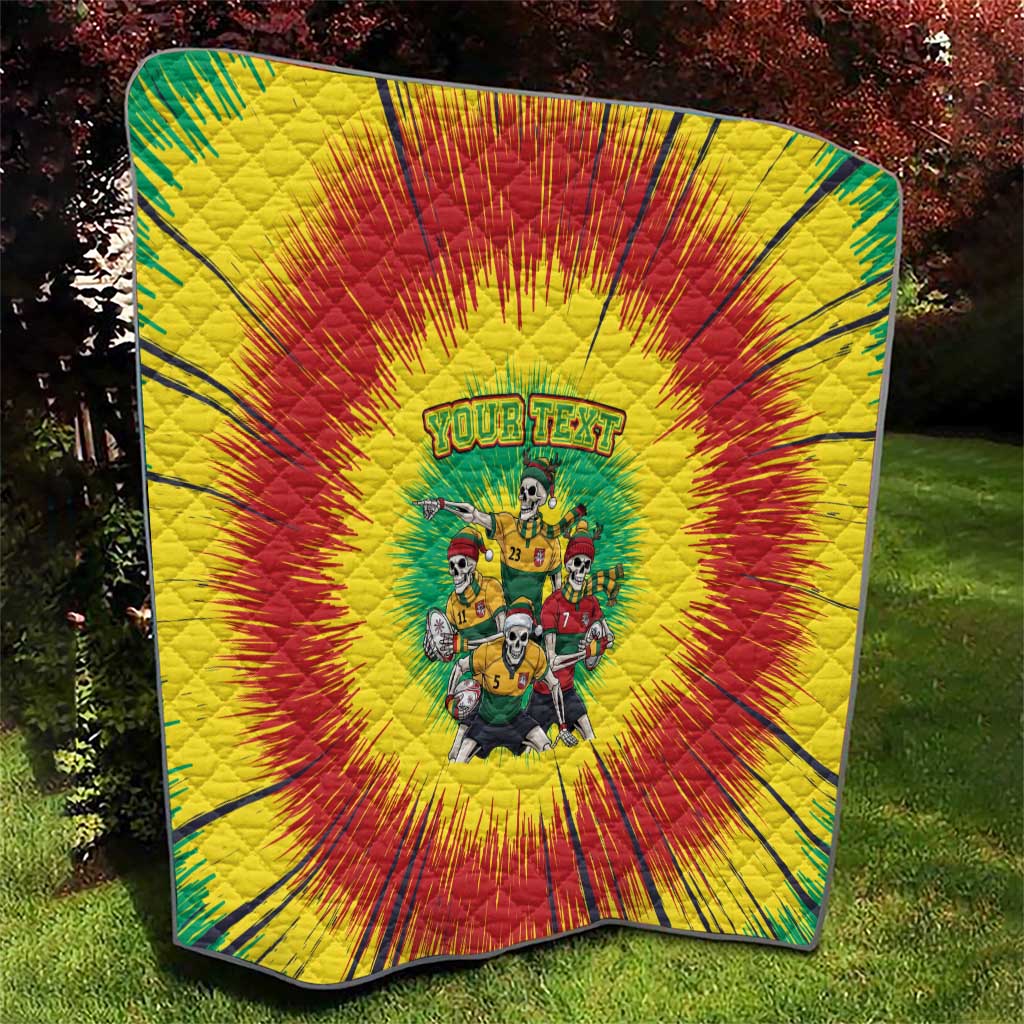Personalized Lithuania Christmas Quilt Skeleton Rugby Tie Dye Vintage - Wonder Print Shop